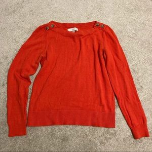 Red-orange fall sweater